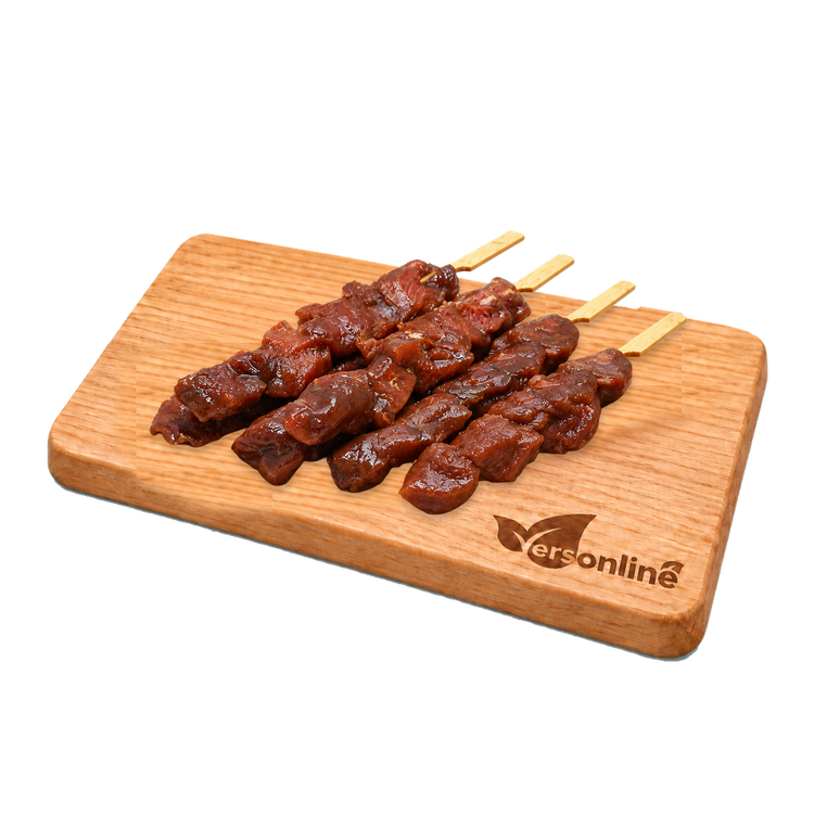 Varkenshaas sate op stok 4stuks (400gr) op vaste Versonline snijplank