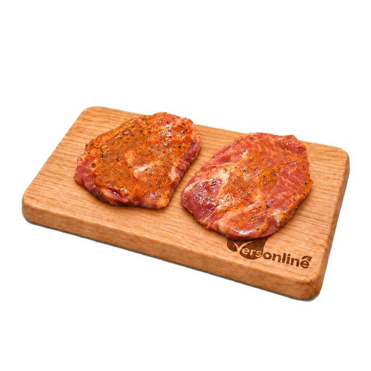 Houthakkers steak 2stuks (200gr) op Versonline snijplank
