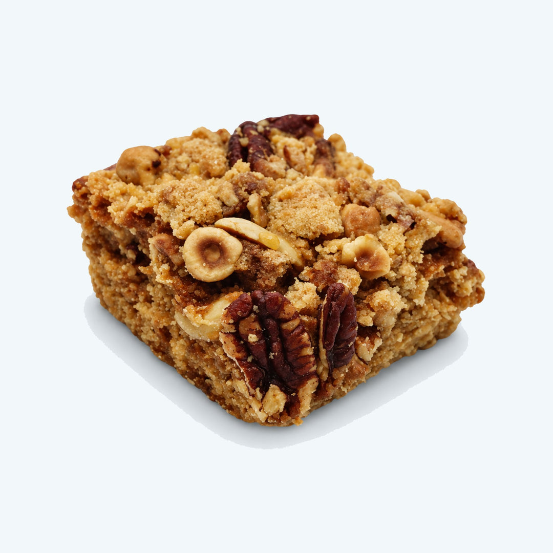 Caramel Notenplaatcake/stukje