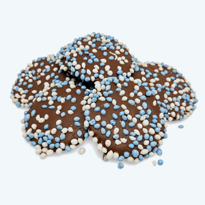 Chocolade flikken blauw