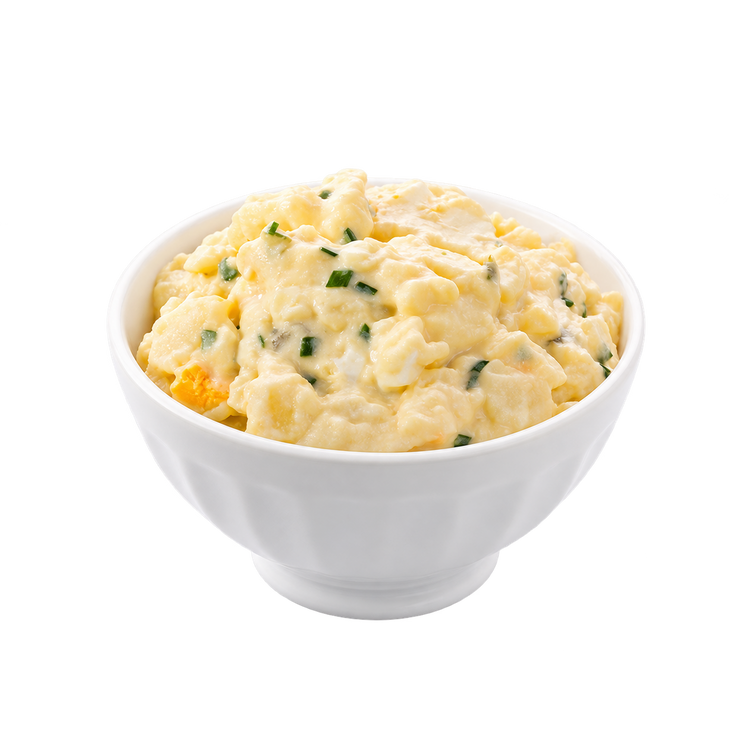 Verse eiersalade in wit schaaltje