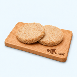 Hamburger rund gepaneerd 2stuks (220gr) op Versonline snijplank
