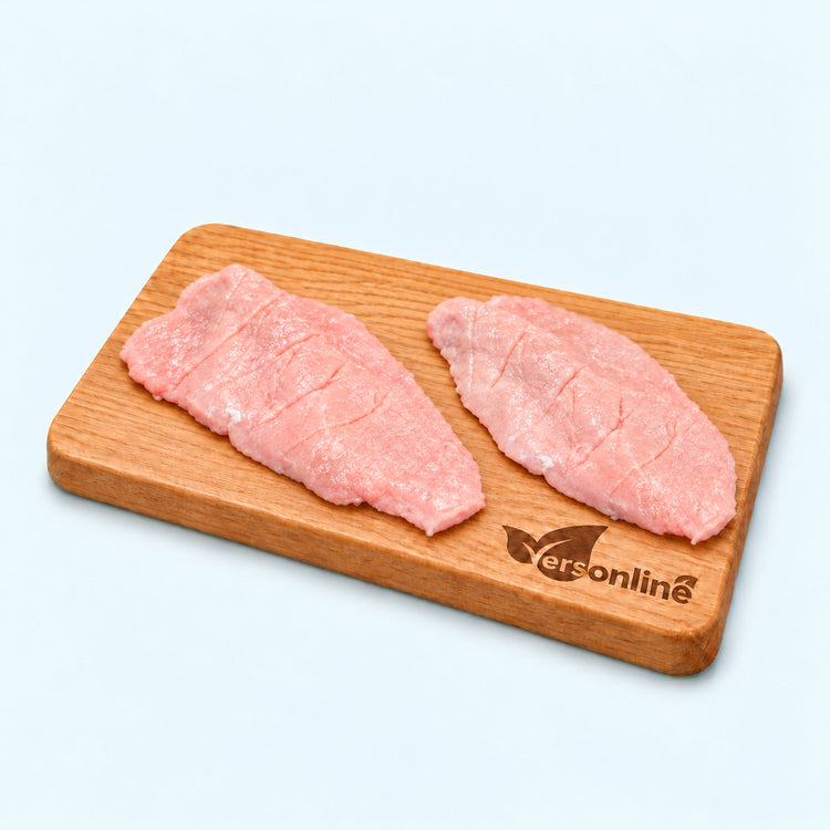Schnitzel ongepaneerd 2 stuks op Versonline snijplank
